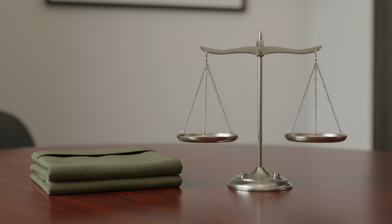 מאזניים, מדים, שולחן. עורך דין נכי צהל